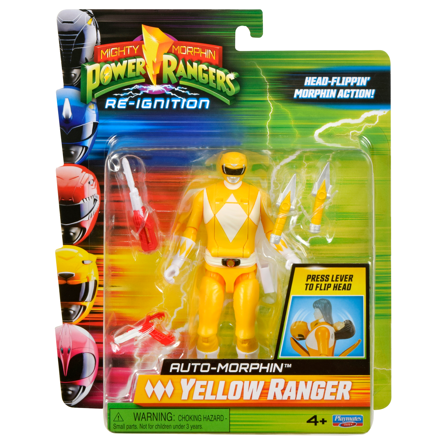 Power Rangers Figura Gira Cabeza Yellow Ranger