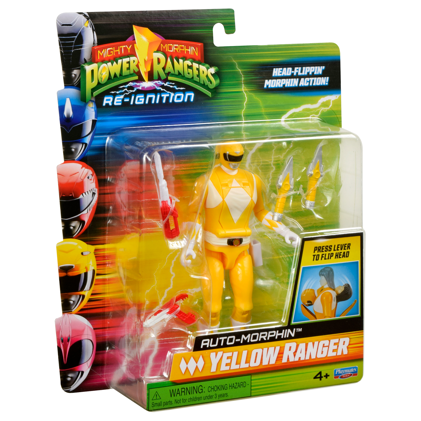Power Rangers Figura Gira Cabeza Yellow Ranger