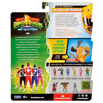 Power Rangers Figura Gira Cabeza Yellow Ranger