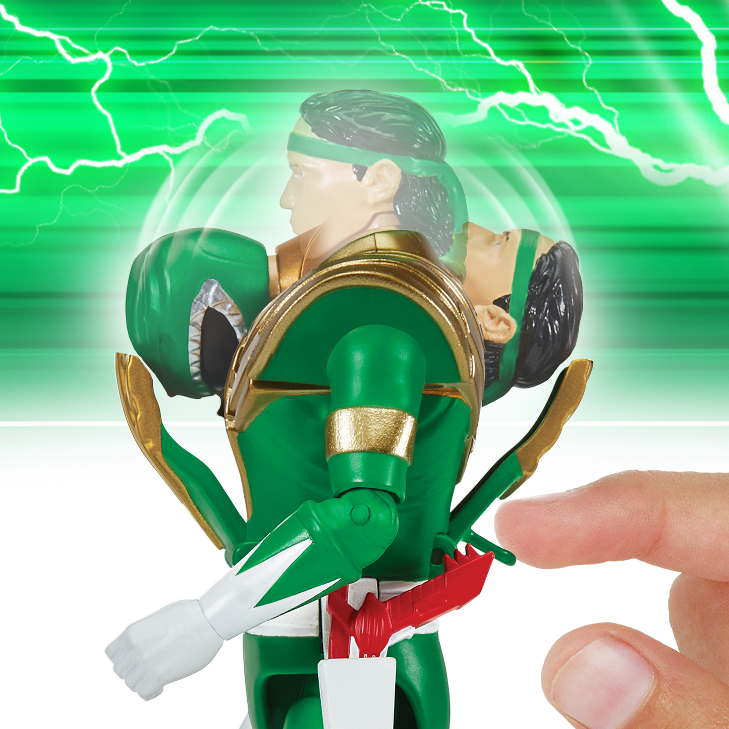 Power Rangers Figura Gira Cabeza Green Ranger