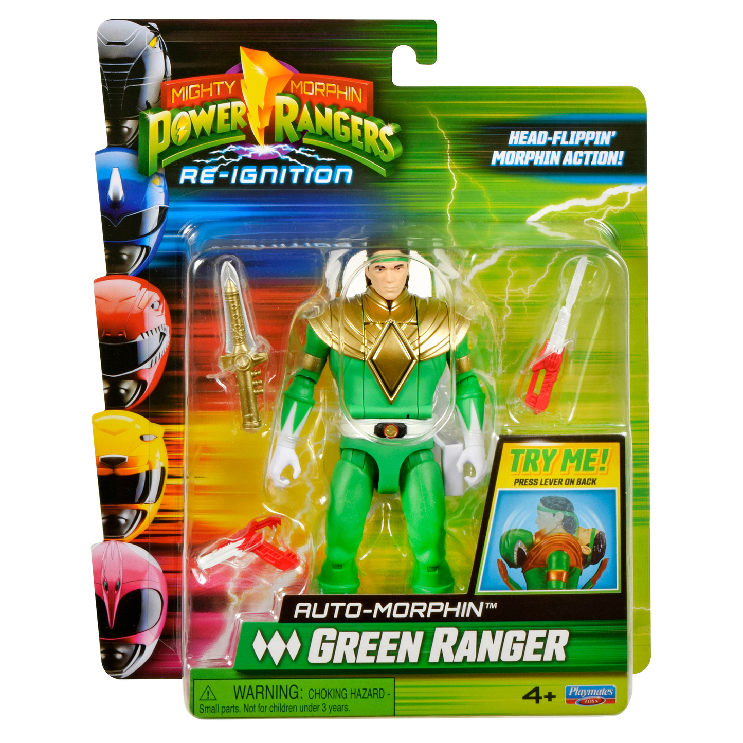 Power Rangers Figura Gira Cabeza Green Ranger