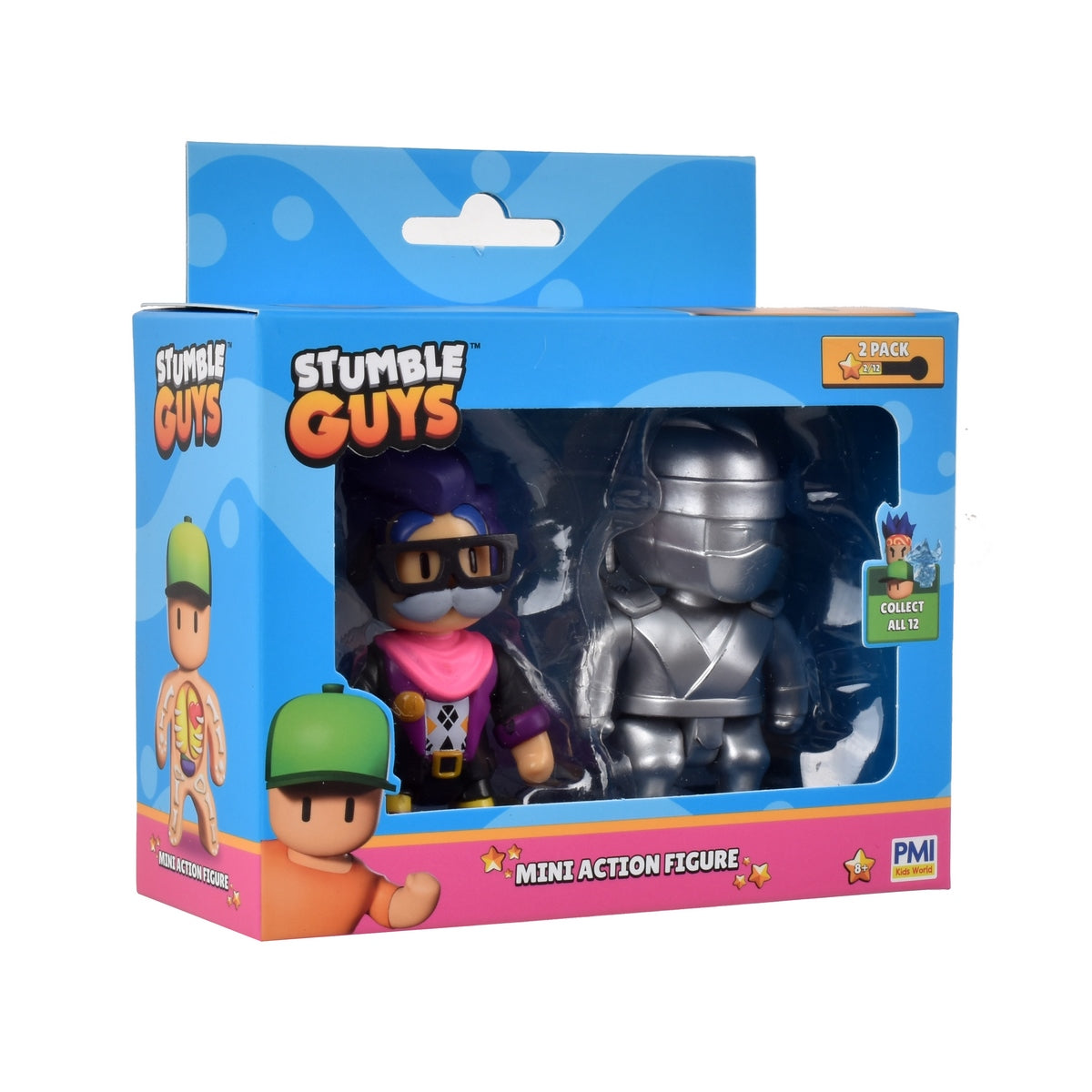 Pack 2 Figuras 8 Cms Articuladas Stumble Guys - The Architect And Metal Ninja