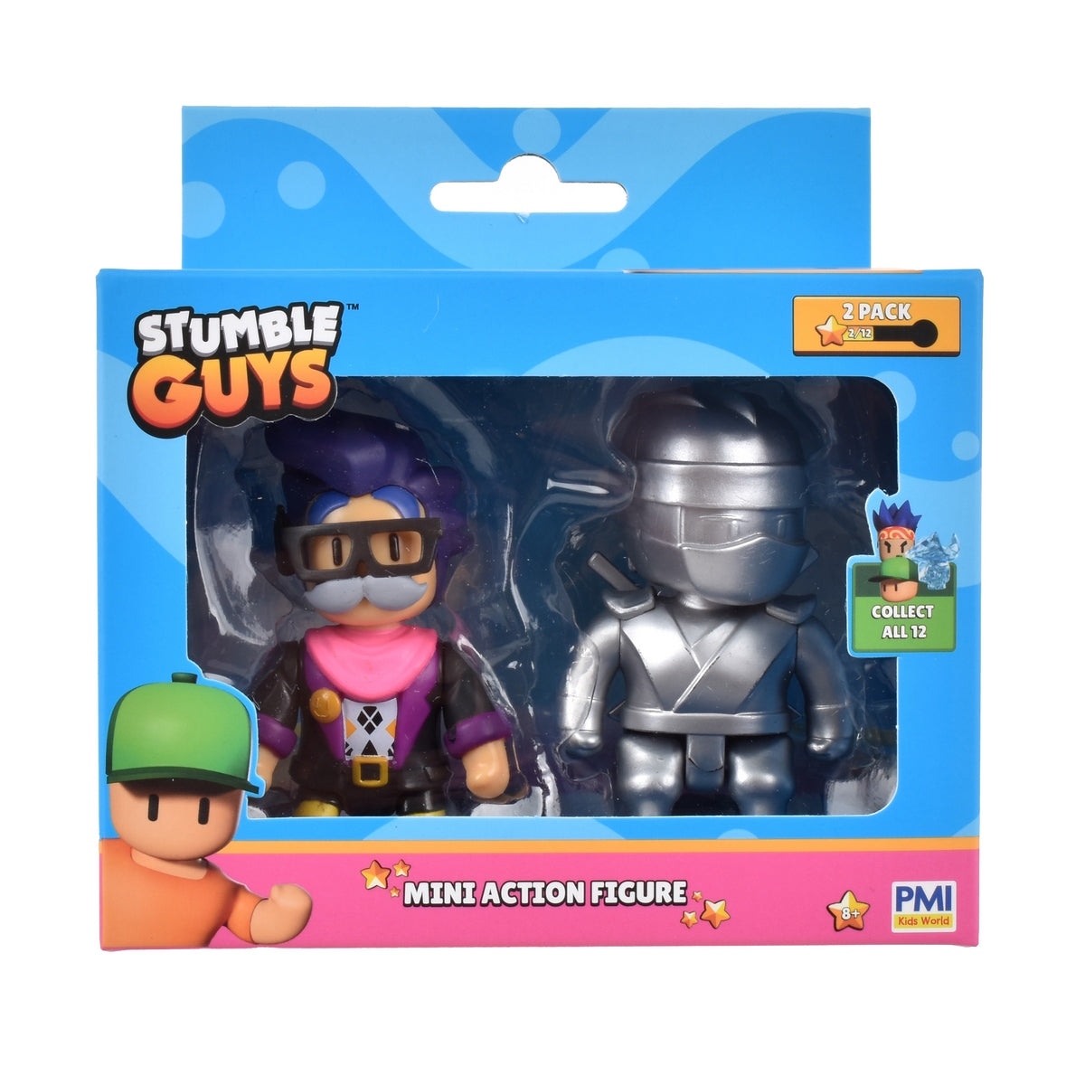 Pack 2 Figuras 8 Cms Articuladas Stumble Guys - The Architect And Metal Ninja