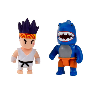 Pack 2 Figuras 8 Cms Articuladas Stumble Guys - Sensei Firefist And Megalodon