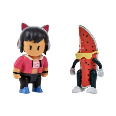 Pack 2 Figuras 8 Cms Articuladas Stumble Guys - Gamer Gina And Watermelon Guy
