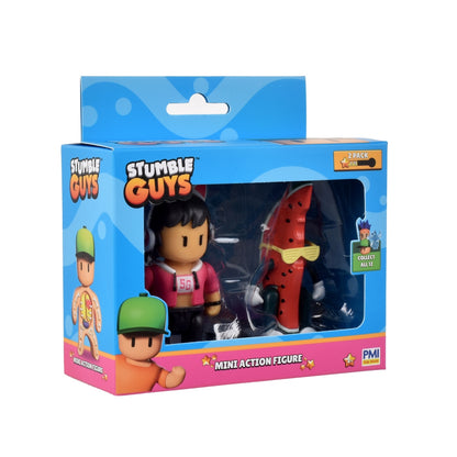 Pack 2 Figuras 8 Cms Articuladas Stumble Guys - Gamer Gina And Watermelon Guy
