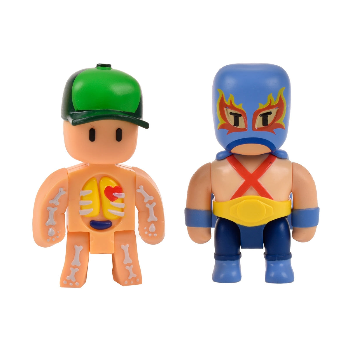Pack 2 Figuras 8 Cms Articuladas Stumble Guys - Inside Out And Luchador