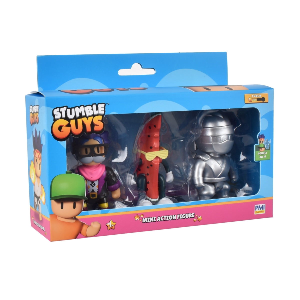 Pack 3 Figuras 8 Cms Articuladas Stumble Guys - Watermelon Guy