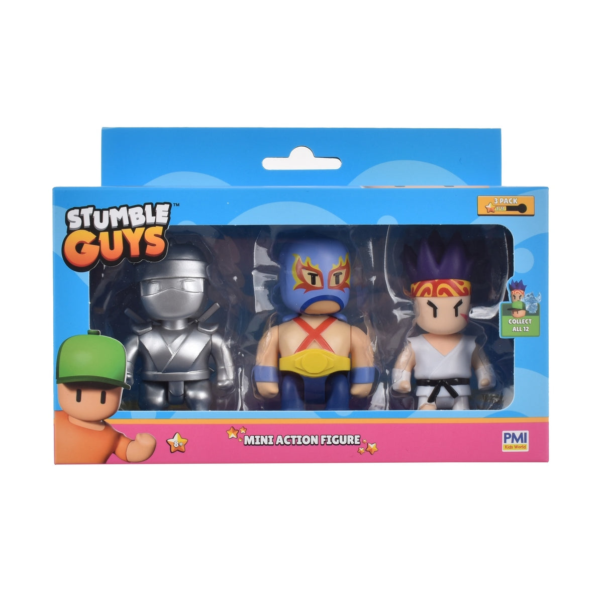 Pack 3 Figuras 8 Cms Articuladas Stumble Guys - Luchador