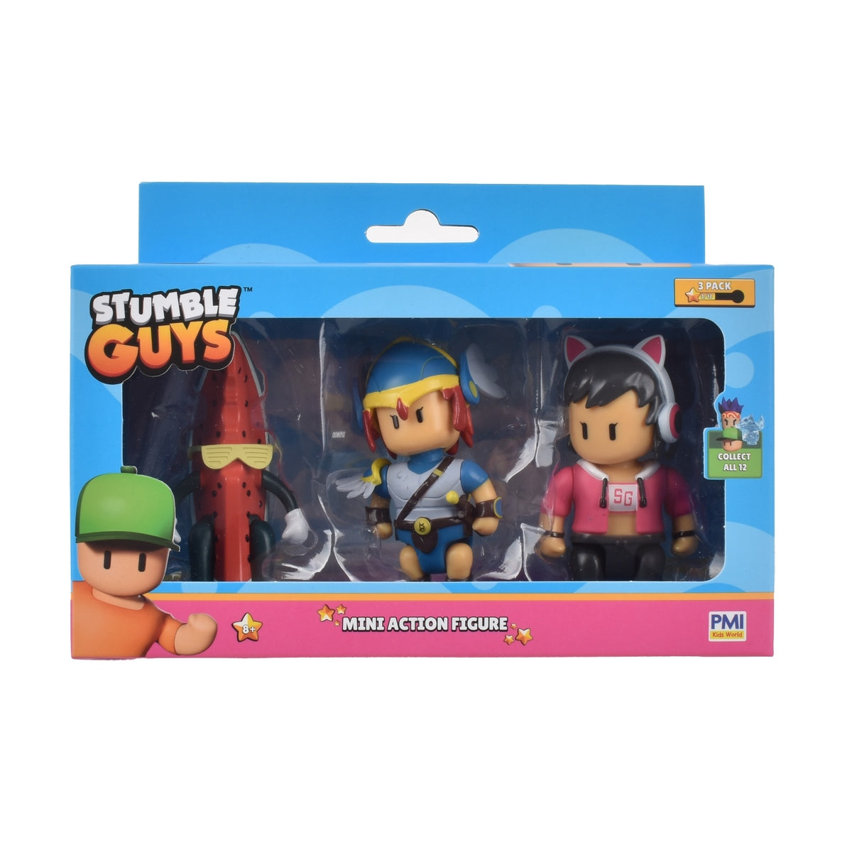 Pack 3 Figuras 8 Cms Articuladas Stumble Guys - Valkyrie