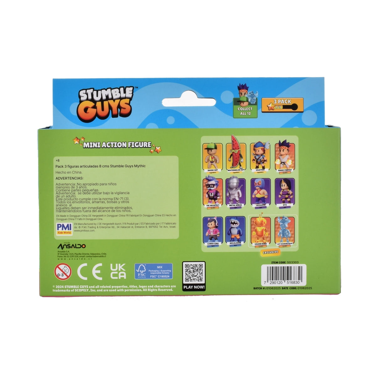 Pack 3 Figuras 8 Cms Articuladas Stumble Guys - Nyx