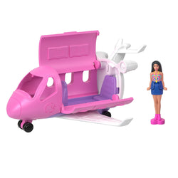 Set Barbie Mini Barbieland Muñeca + Avión cambia de color