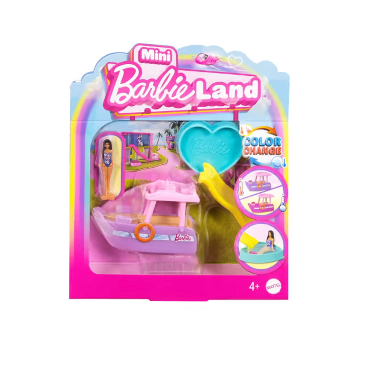 Barbie Mini Barbieland Vehiculo Para Muñecas Sorpresa - Bote Con Piscina