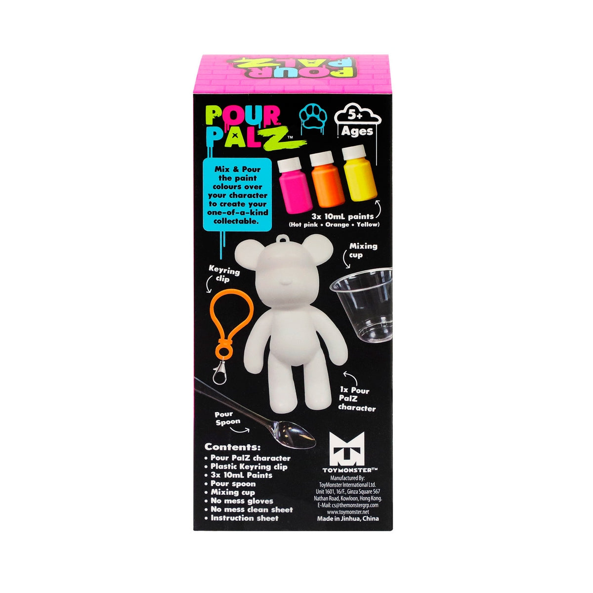 Oso Llavero Para Pintar Pour Palz - Rosado