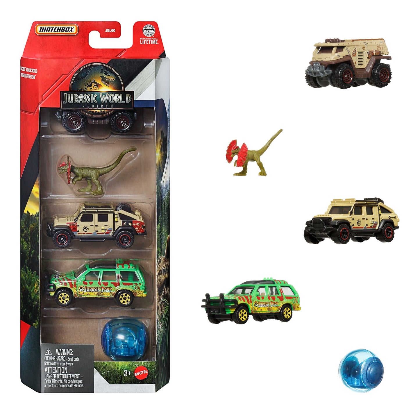 Matchbox Jurassic World Auto Básico Paquete De 5 - Giroesfera