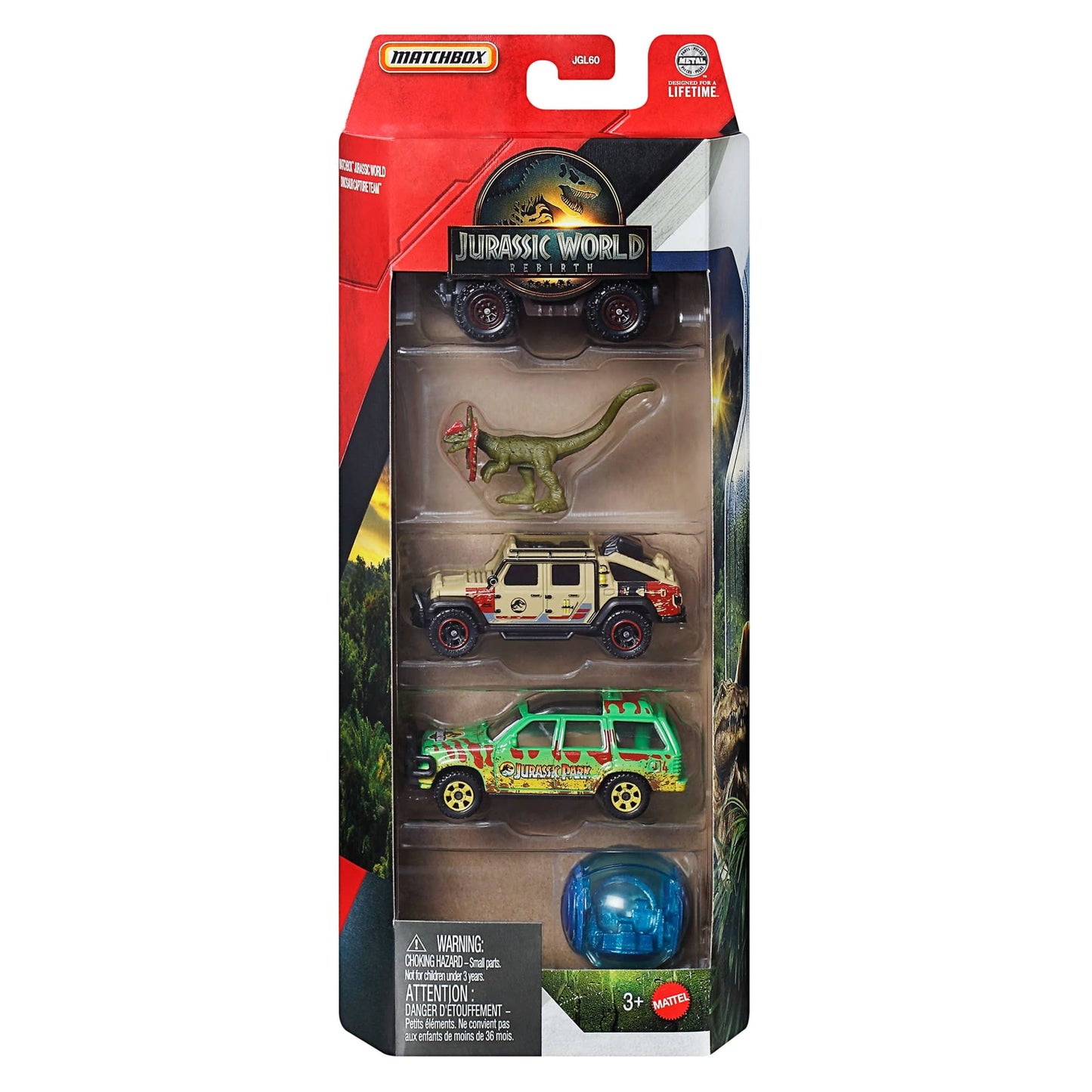 Matchbox Jurassic World Auto Básico Paquete De 5 - Giroesfera
