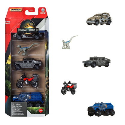 Matchbox Jurassic World Auto Básico Paquete De 5 - Motocicleta
