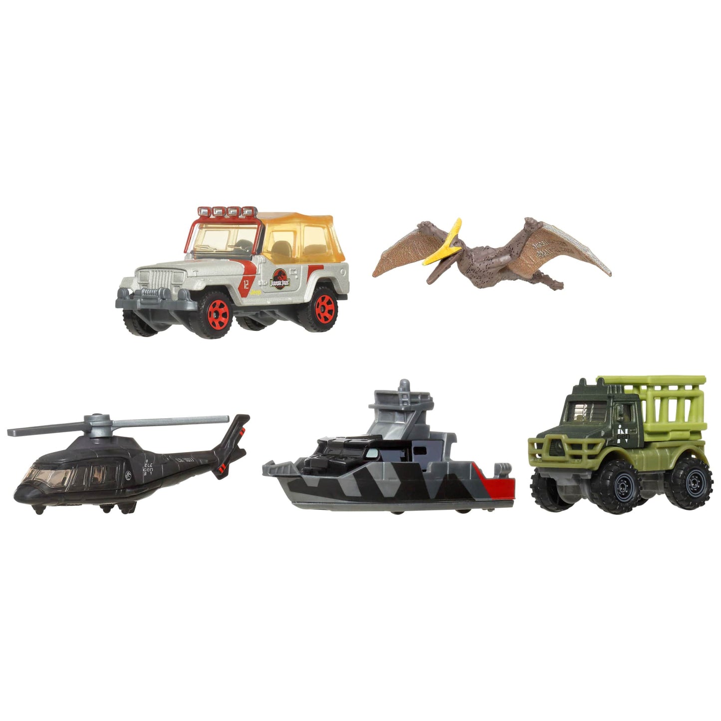 Matchbox Jurassic World Auto Básico Paquete De 5 - Helicóptero