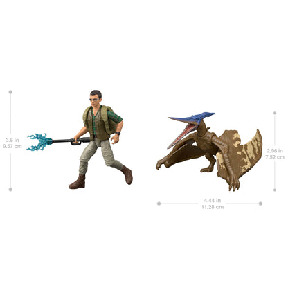 Jurassic World Rebirth Paquete Con Dinosaurio Y Humano - Dr. Henry Loomis Y Pteranodon