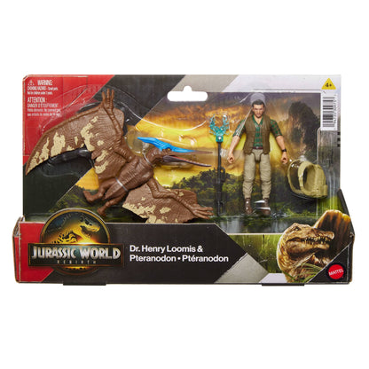 Jurassic World Rebirth Paquete Con Dinosaurio Y Humano - Dr. Henry Loomis Y Pteranodon