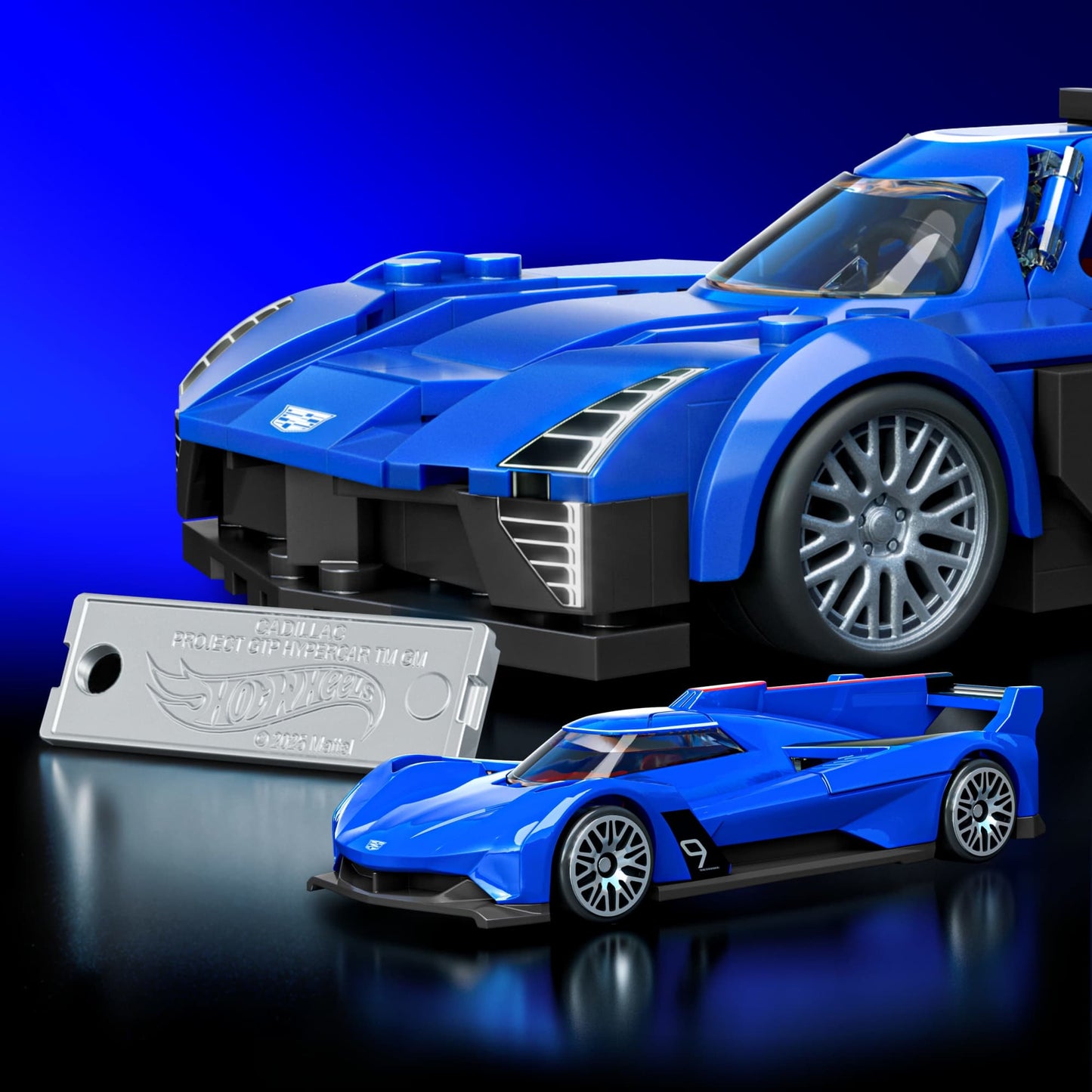 Brick Shop Hot Wheels Juguete de Construcción Speed Cadillac Project GTP Hypercar Escala 1:32 con Piezas Personalizables, Incluye Placa de Colección y Auto Exclusivo de Metal