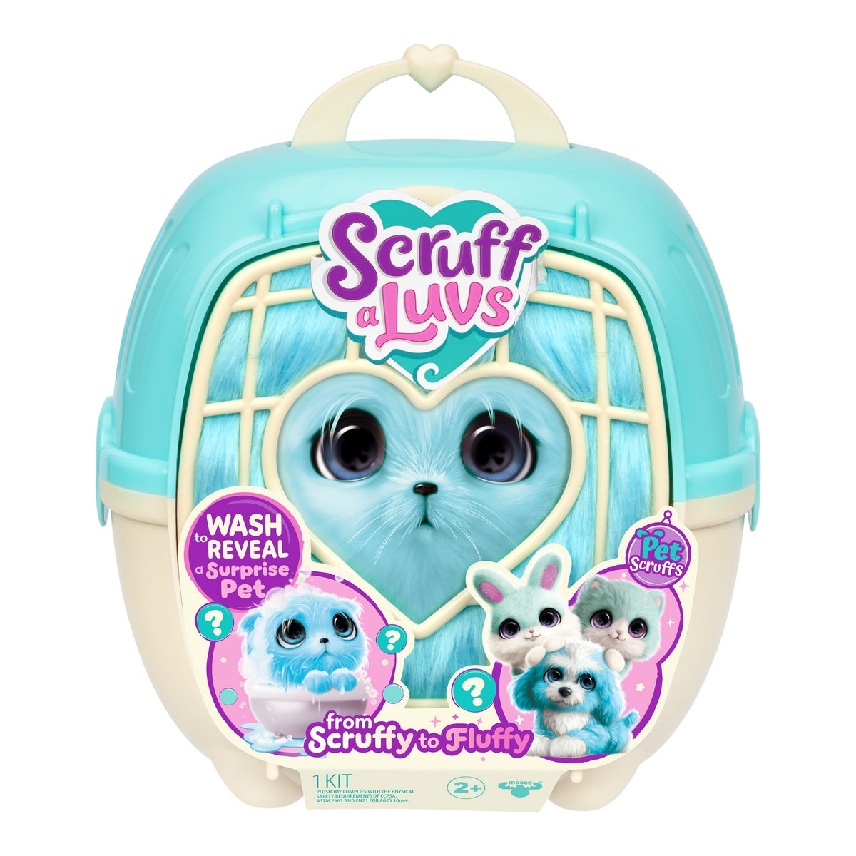 Peluche Rescatame Con Casita Y Accesorios Scruff A Luvs - Gato Celeste