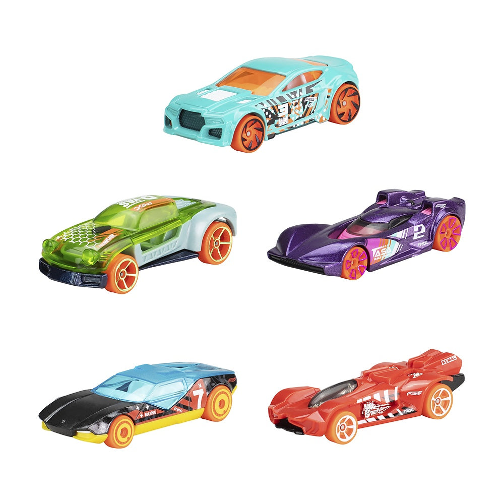Pack 5 Autos Basicos Hotwheels - Rapido Y Furioso Hw Retro Racershw Motor Showstunt Tracks Scoopa Di Fuego