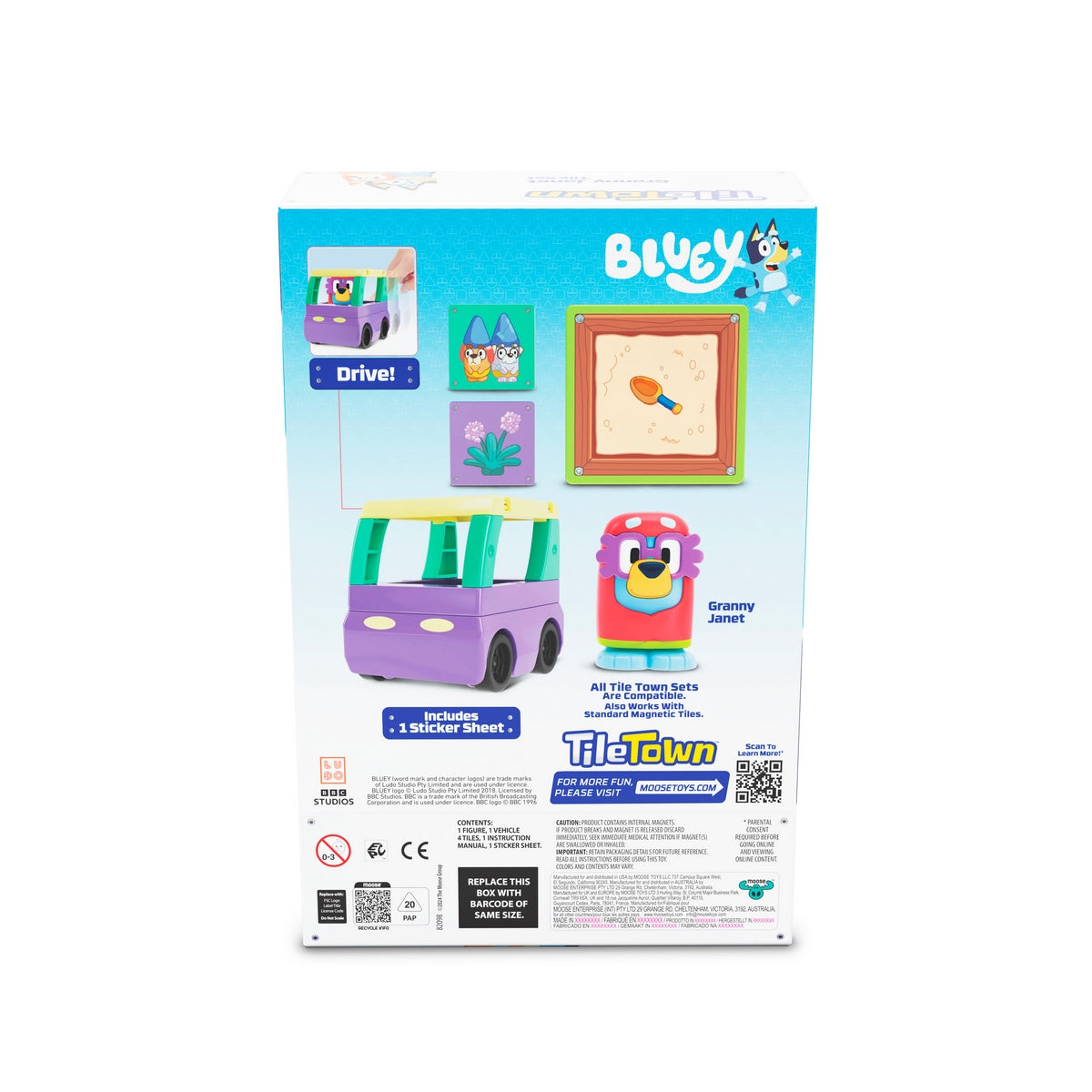 Bloques Construcción Magnéticos Bluey Booster Pack Tile Town - Granny Janet