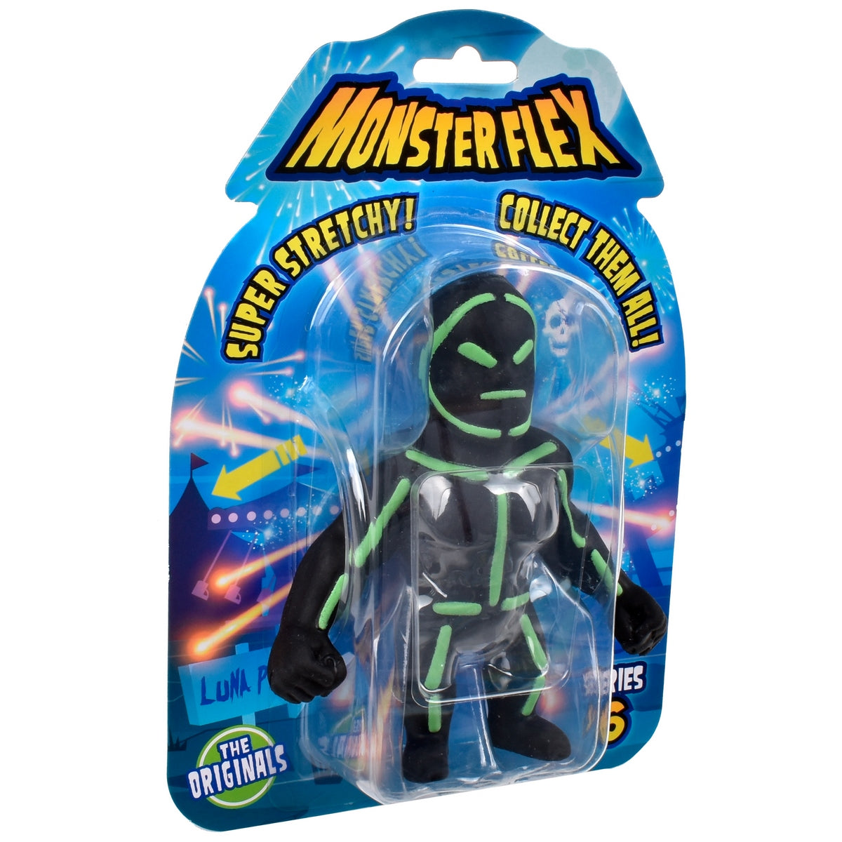 Figura Strech De Goma De 15 Cms Que Se Estira - Neón Man