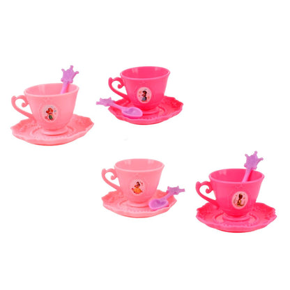 Mini Set De Té Con Cucharas Princesas De Disney - Princesas Tetera Rosa Oscuro