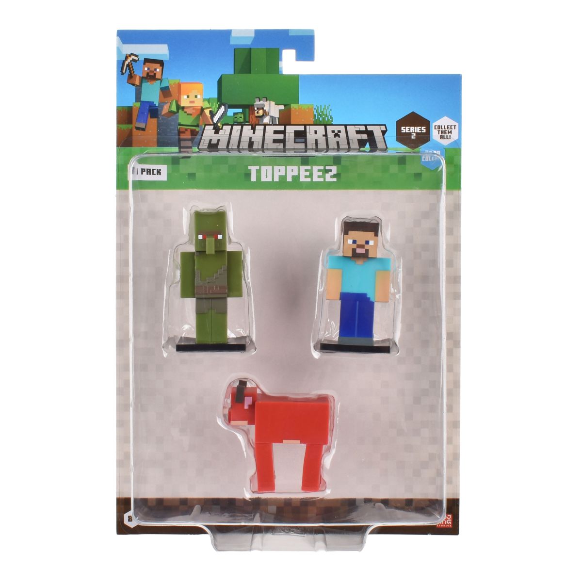 Set 3 Figuras 6 Cms Toppeez Minecraft - Steve