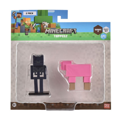 Set 2 Figuras 6 Cms Toppeez Minecraft - Esqueleto De Wither