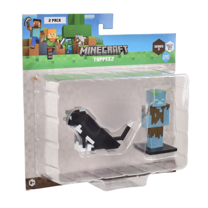 Set 2 Figuras 6 Cms Toppeez Minecraft - Gato