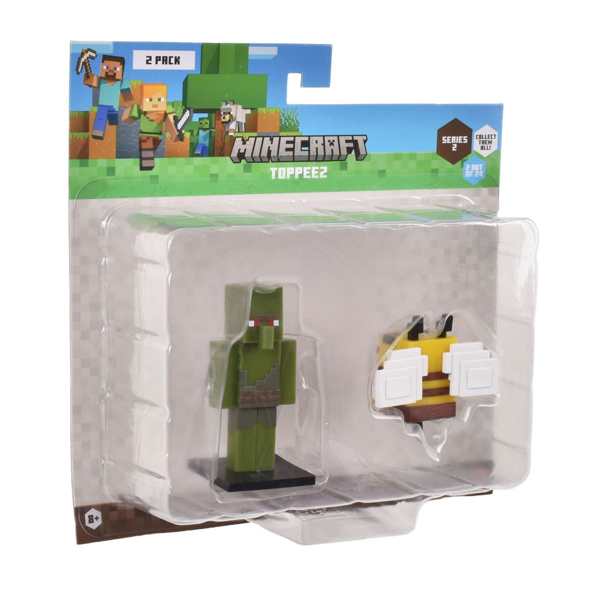 Set 2 Figuras 6 Cms Toppeez Minecraft - Aldeano Zombie