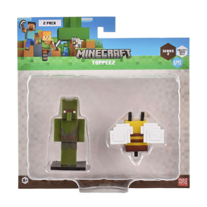 Set 2 Figuras 6 Cms Toppeez Minecraft - Aldeano Zombie