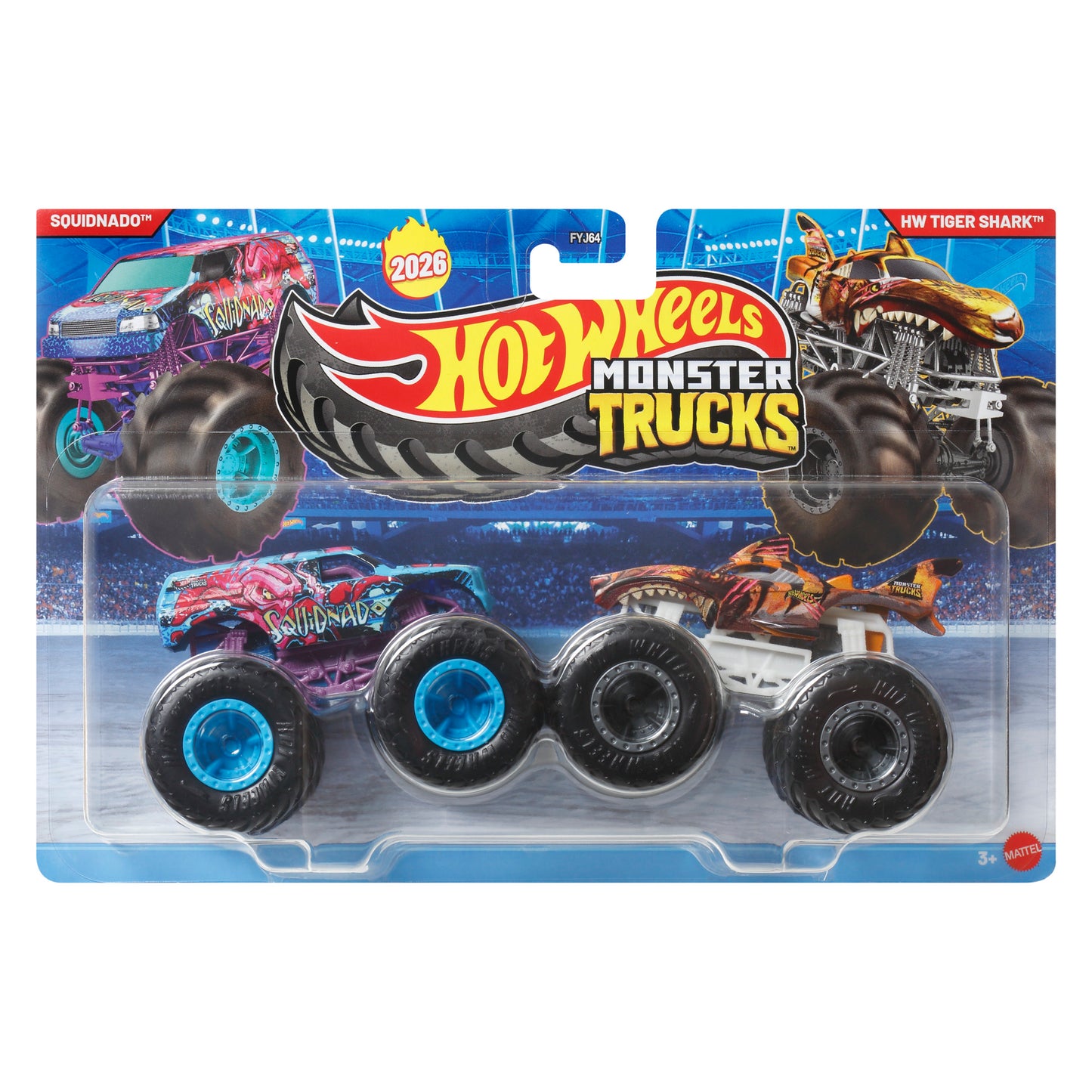 Hot Wheels Monster Trucks Escala 1:64 - Squidnado Vs Hw Tiger Shark