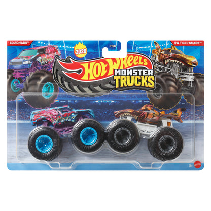 Hot Wheels Monster Trucks Escala 1:64 - Squidnado Vs Hw Tiger Shark