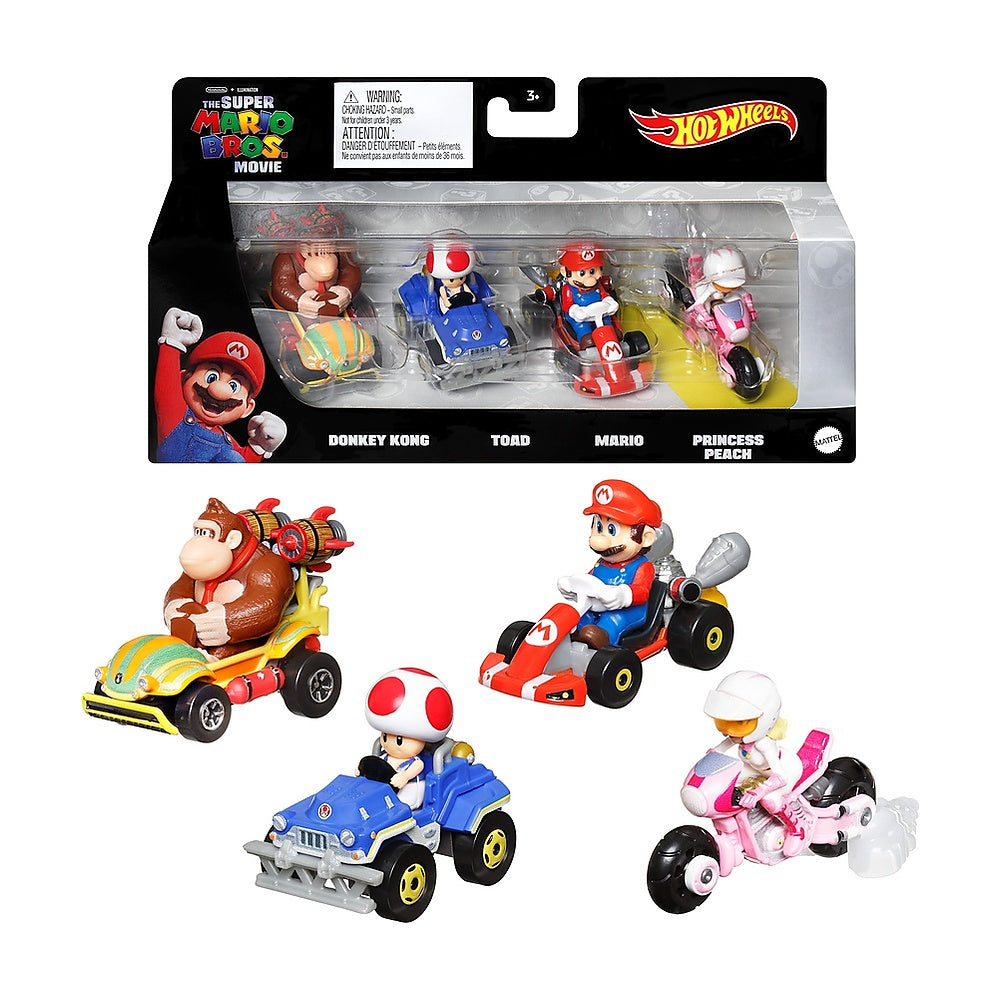 Hot Wheels  Paquete Sorpresa De 4 Autos Mario Kart