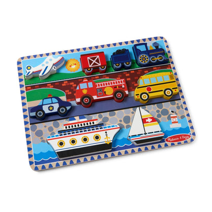 Puzzle Encaje De Madera 3d Melissa And Doug - Vehiculos