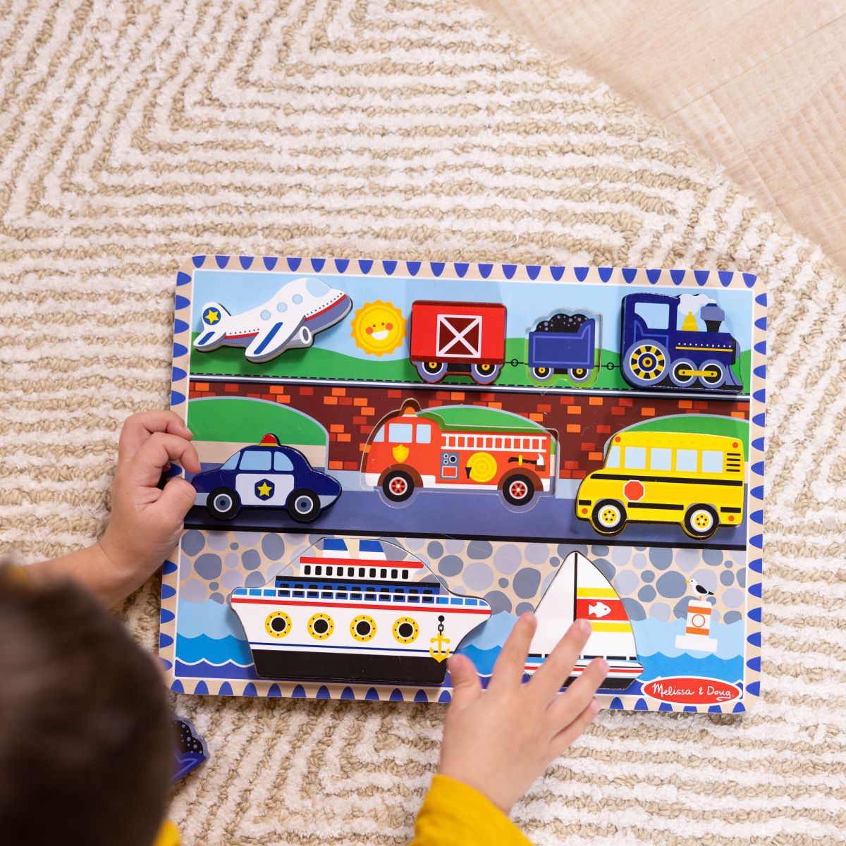 Puzzle Encaje De Madera 3d Melissa And Doug - Vehiculos