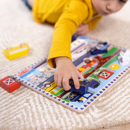 Puzzle Encaje De Madera 3d Melissa And Doug - Vehiculos