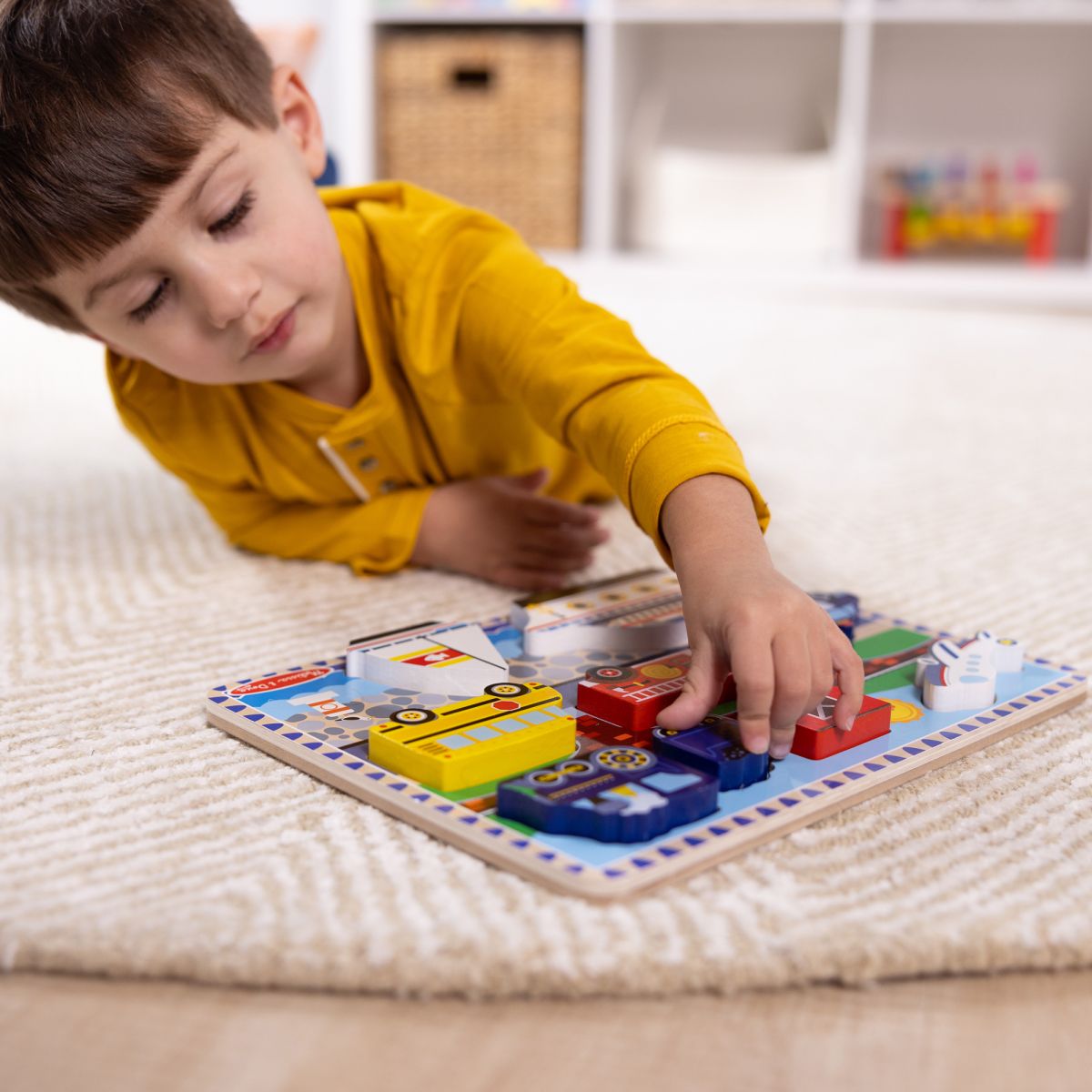 Puzzle Encaje De Madera 3d Melissa And Doug - Vehiculos
