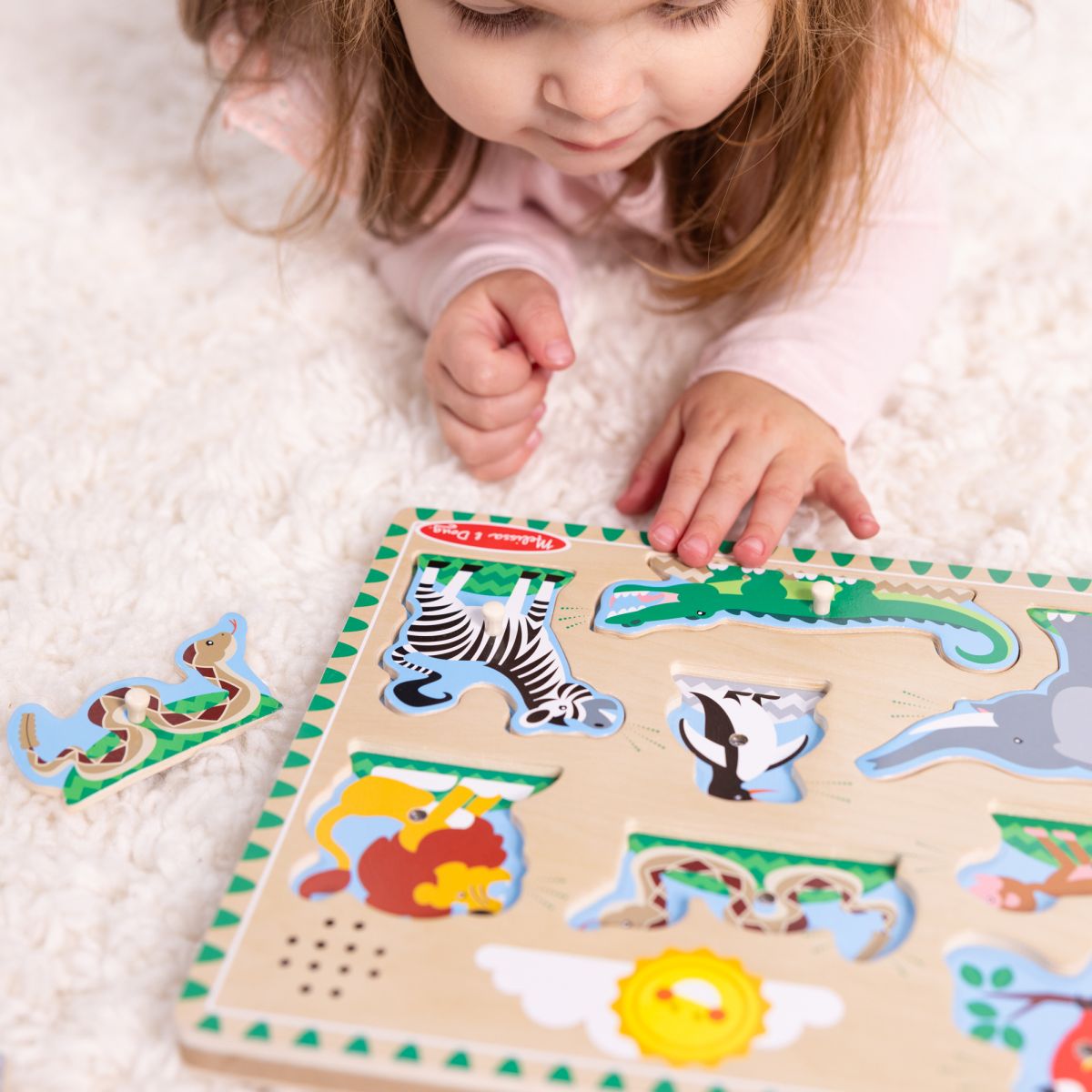 Puzzle Encaje De Madera La Granja Con Sonido Melissa And Doug - Animales Del Zoologico