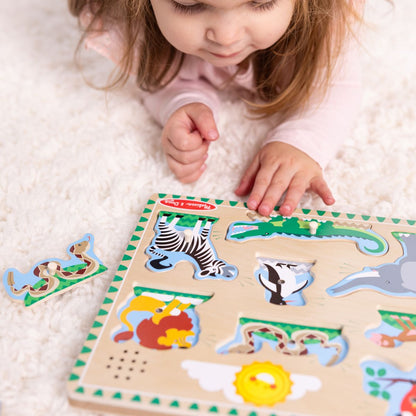 Puzzle Encaje De Madera La Granja Con Sonido Melissa And Doug - Animales Del Zoologico