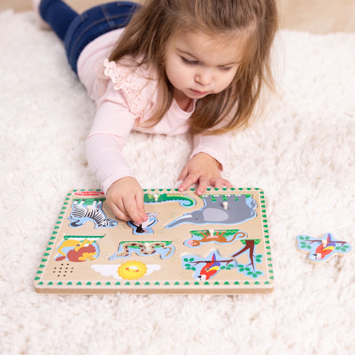Puzzle Encaje De Madera La Granja Con Sonido Melissa And Doug - Animales Del Zoologico