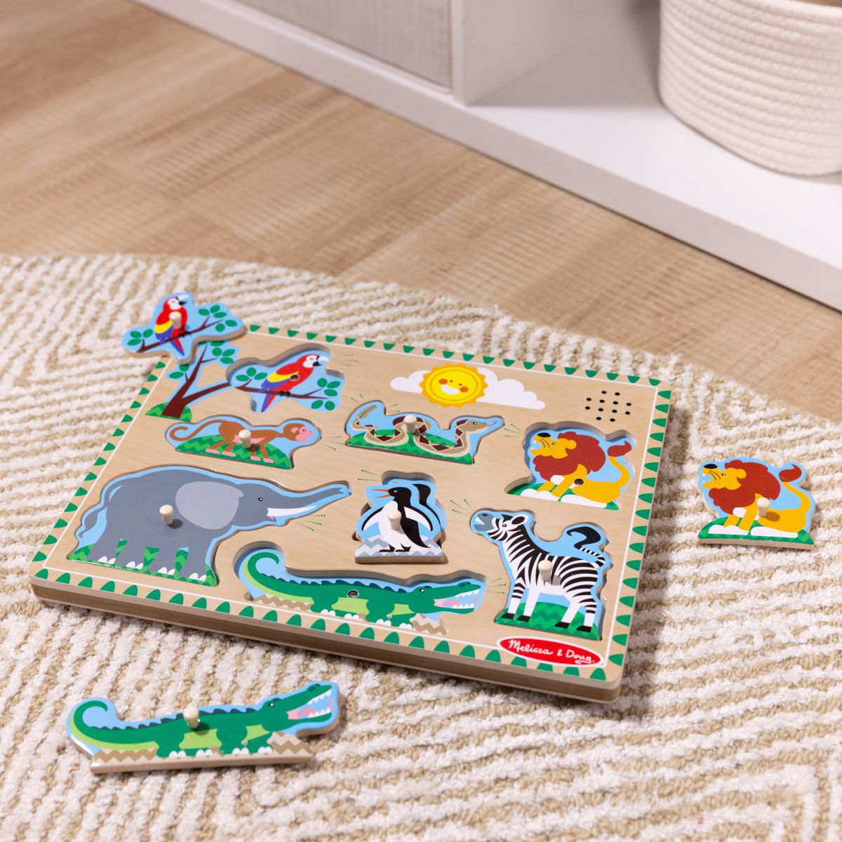 Puzzle Encaje De Madera La Granja Con Sonido Melissa And Doug - Animales Del Zoologico