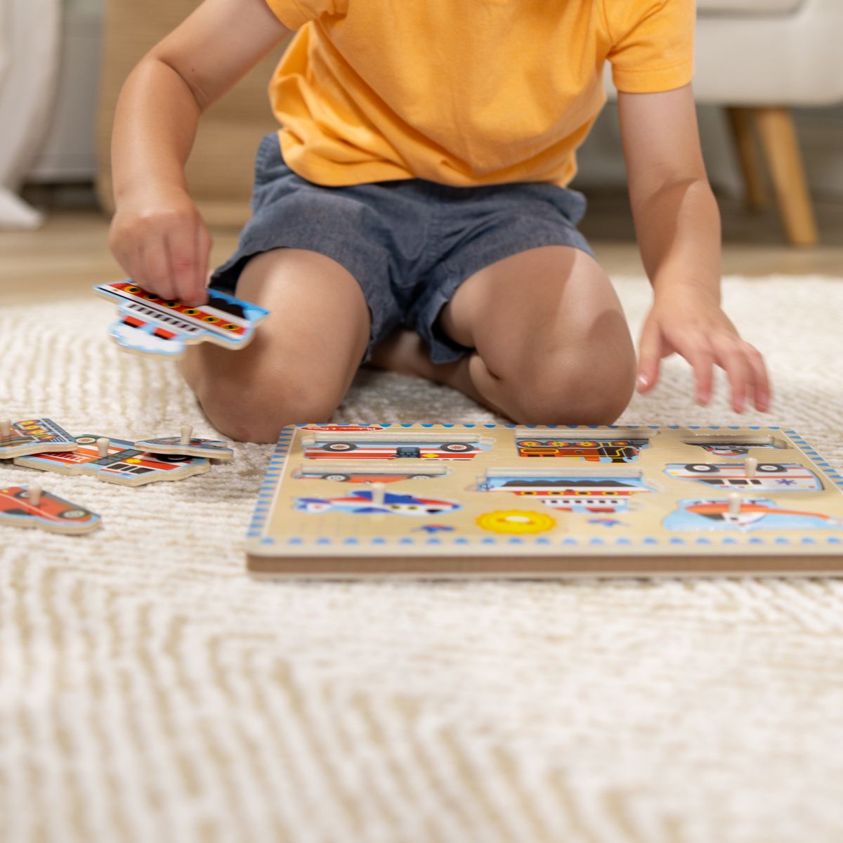 Puzzle Encaje De Madera La Granja Con Sonido Melissa And Doug - Vehiculos