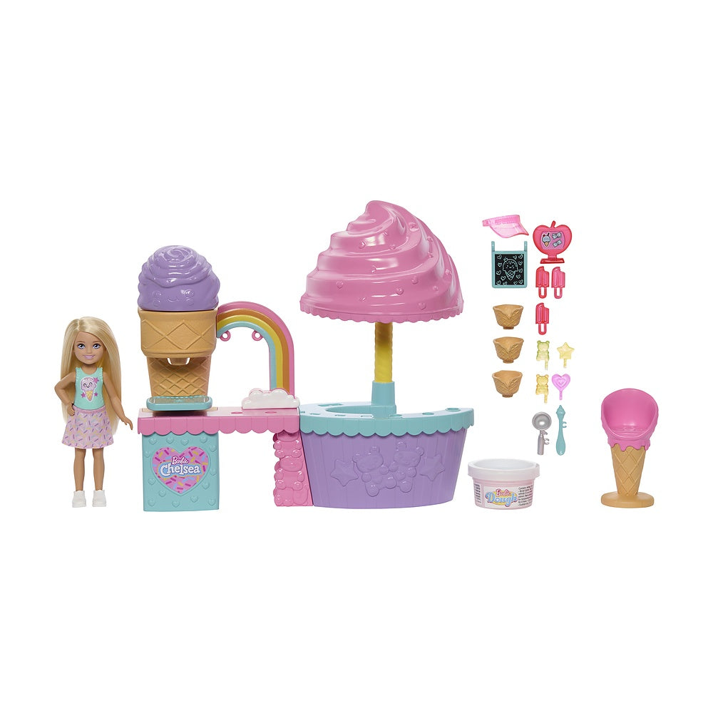 Barbie Club Chelsea Heladería con Muñeca y Masa Sensorial