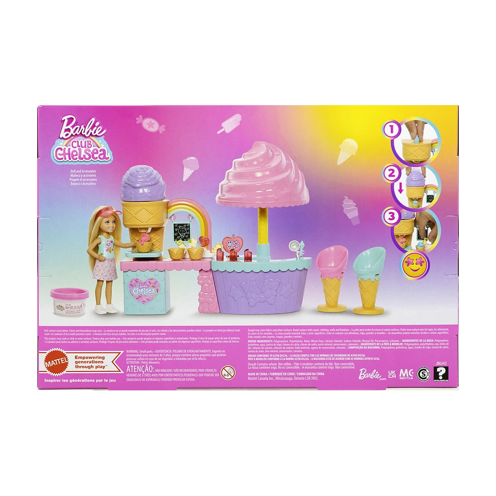 Barbie Club Chelsea Heladería con Muñeca y Masa Sensorial