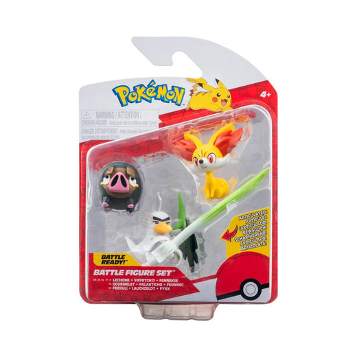 Pokémon Battle Figure: Pack de 3 (Fennekin, Lechonk y Sirfetch'd)